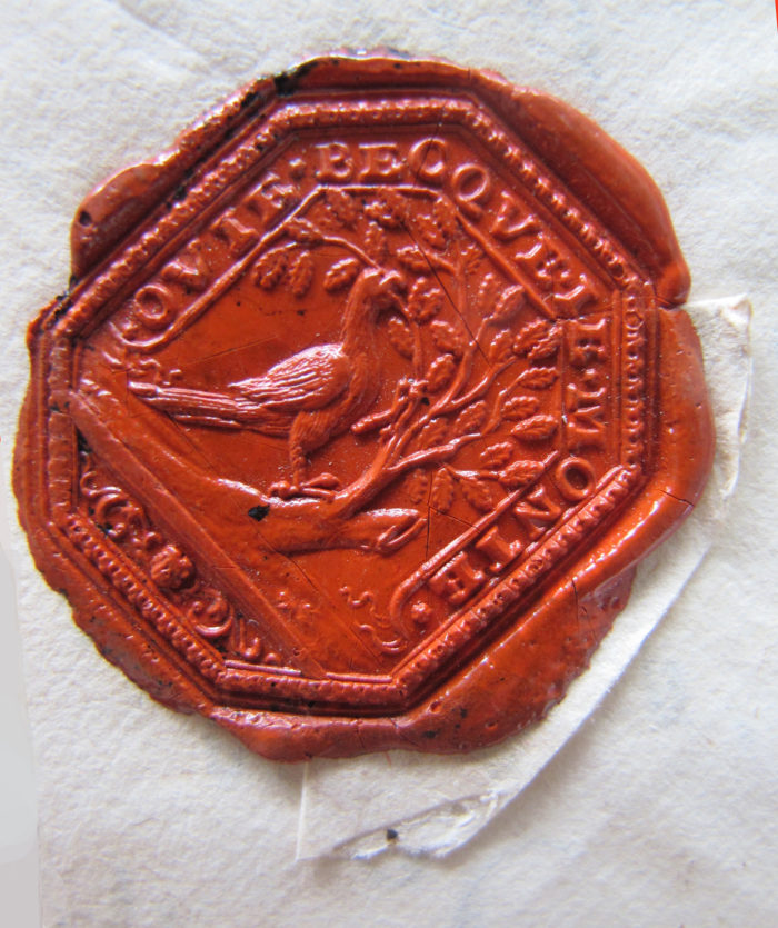 Red  wax seal with bird